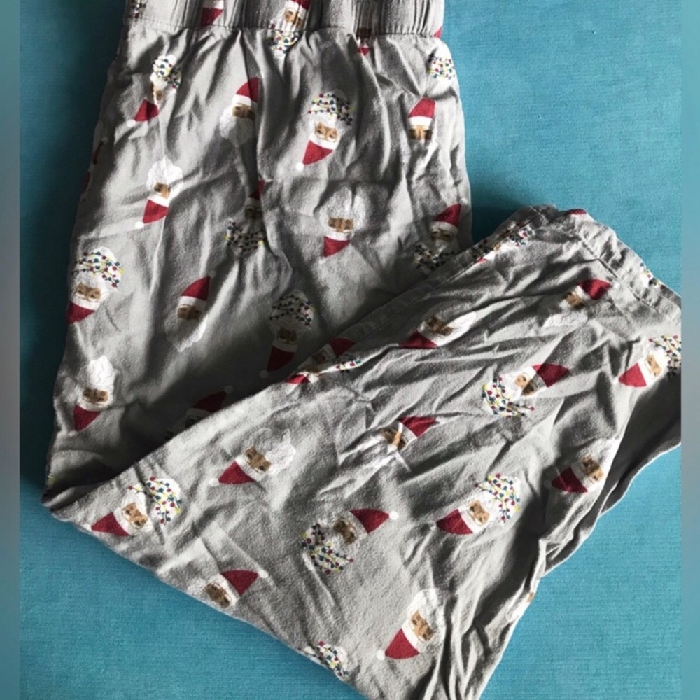 Gray Santa Print Womens Pajama Bottoms, Old Navy Size 3x